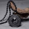 Natural Black Obsidian Yin Yang Bagua Pendant: Ultimate Protection & Balance Necklace
