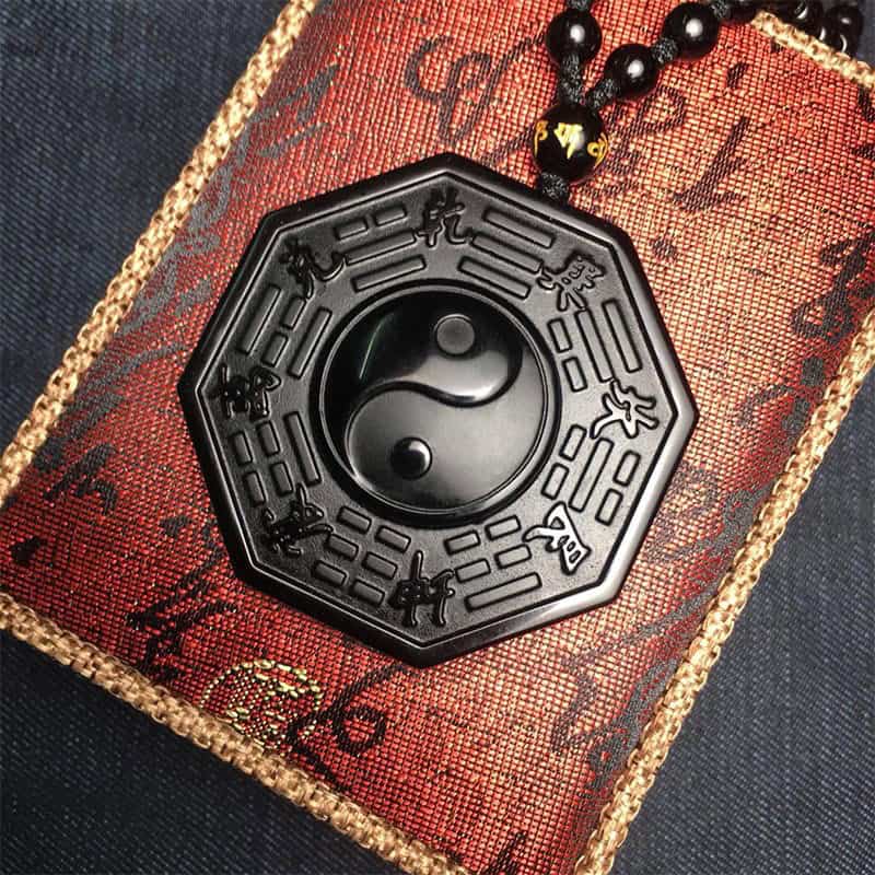 Natural Black Obsidian Yin Yang Bagua Pendant: Ultimate Protection & Balance Necklace