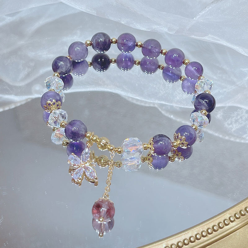 Natural Amethyst Butterfly Bracelet: Spiritual Transformation & Peace