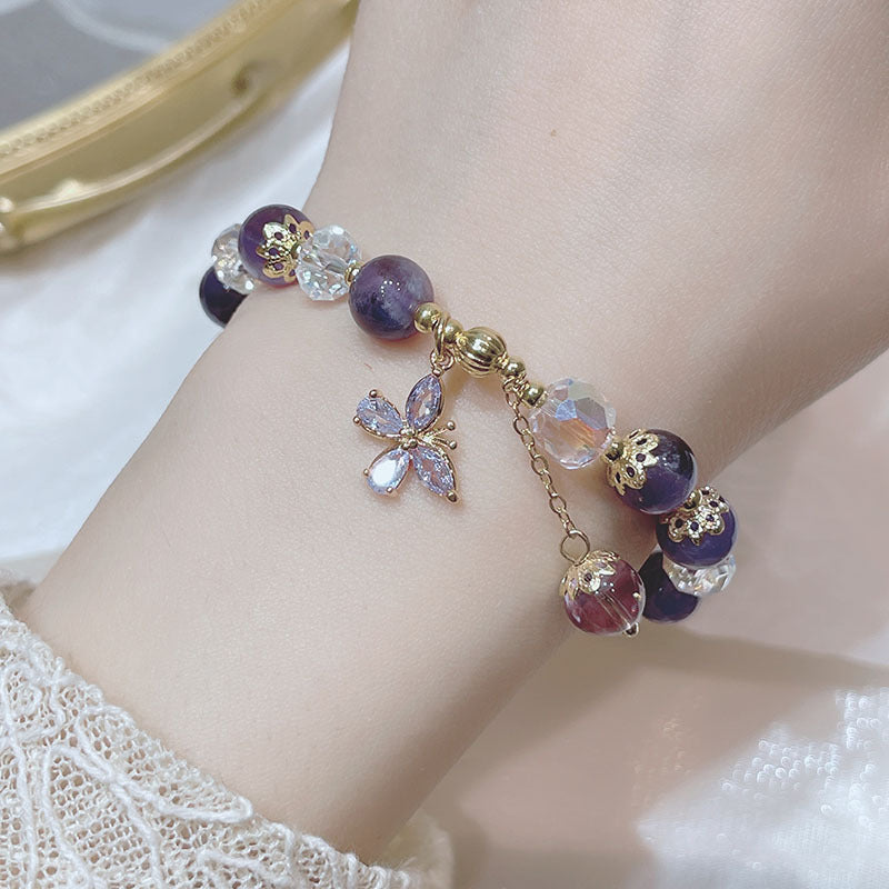 Natural Amethyst Butterfly Bracelet: Spiritual Transformation & Peace