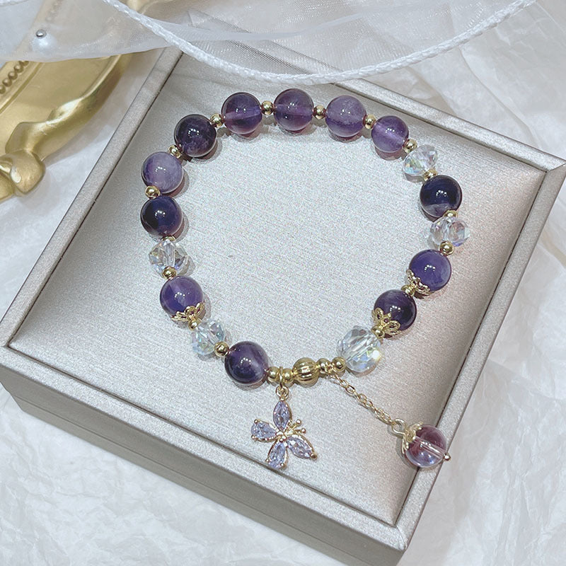 Natural Amethyst Butterfly Bracelet: Spiritual Transformation & Peace