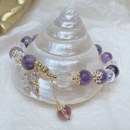 Natural Amethyst Butterfly Bracelet: Spiritual Transformation & Peace