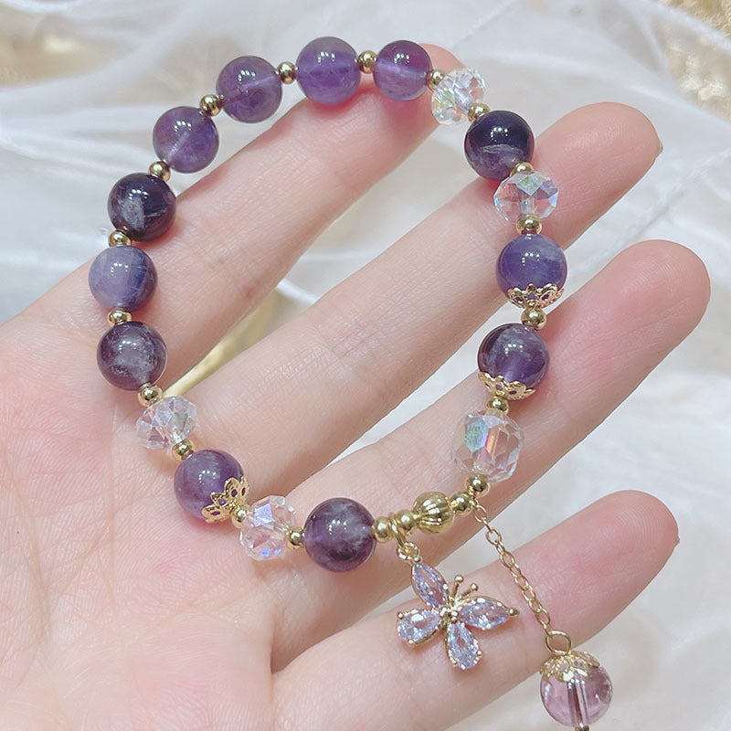 Natural Amethyst Butterfly Bracelet: Spiritual Transformation & Peace