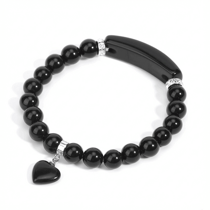 Natural Crystal Heart Charm Bracelet: Love & Healing Energy