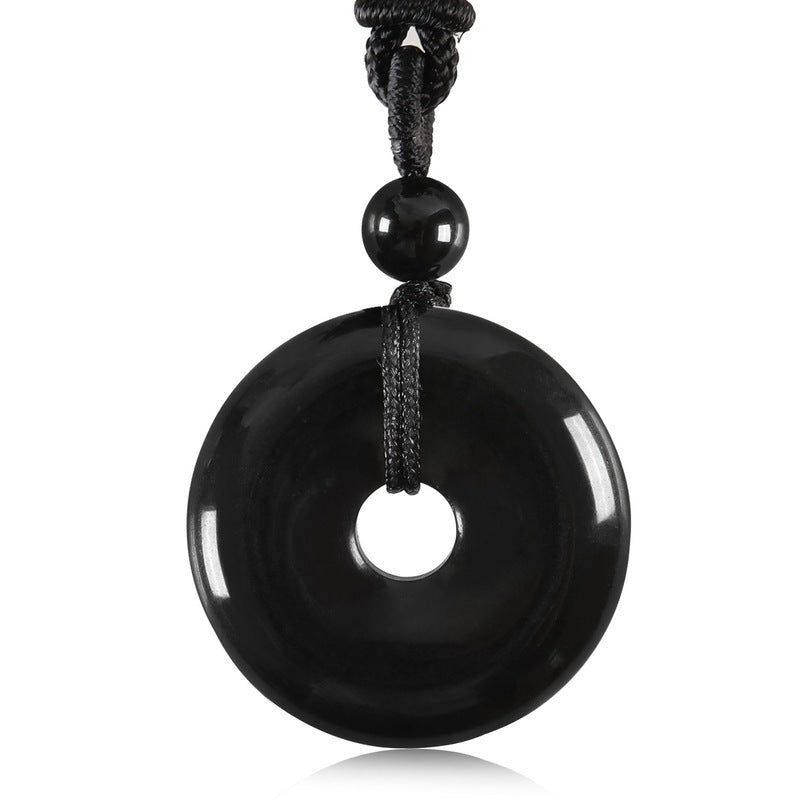 Natural Crystal "Peace Buckle" Donut Necklace: Safety & Healing