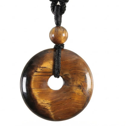 Natural Crystal "Peace Buckle" Donut Necklace: Safety & Healing