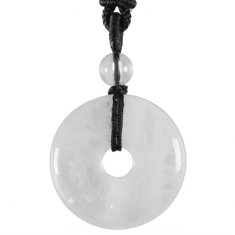 Natural Crystal "Peace Buckle" Donut Necklace: Safety & Healing