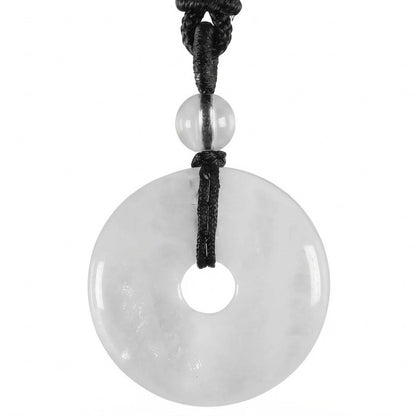 Natural Crystal "Peace Buckle" Donut Necklace: Safety & Healing