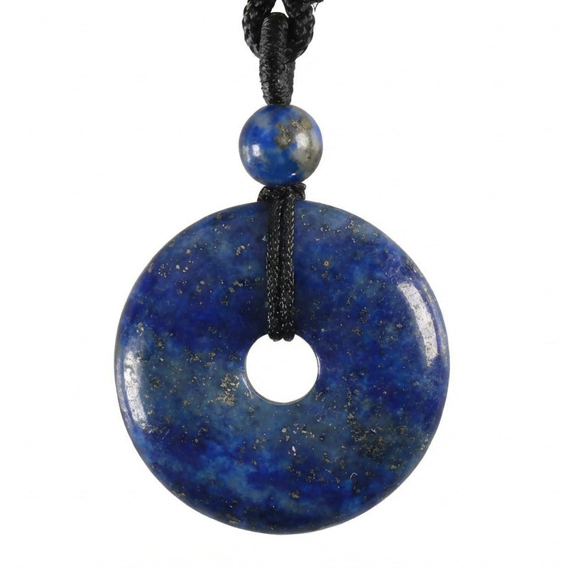 Natural Crystal "Peace Buckle" Donut Necklace: Safety & Healing