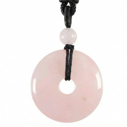 Natural Crystal "Peace Buckle" Donut Necklace: Safety & Healing