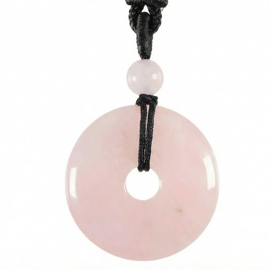 Natural Crystal "Peace Buckle" Donut Necklace: Safety & Healing