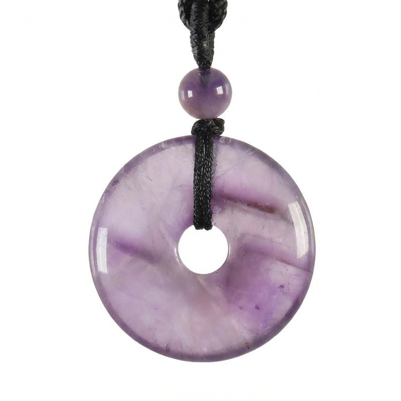 Natural Crystal "Peace Buckle" Donut Necklace: Safety & Healing