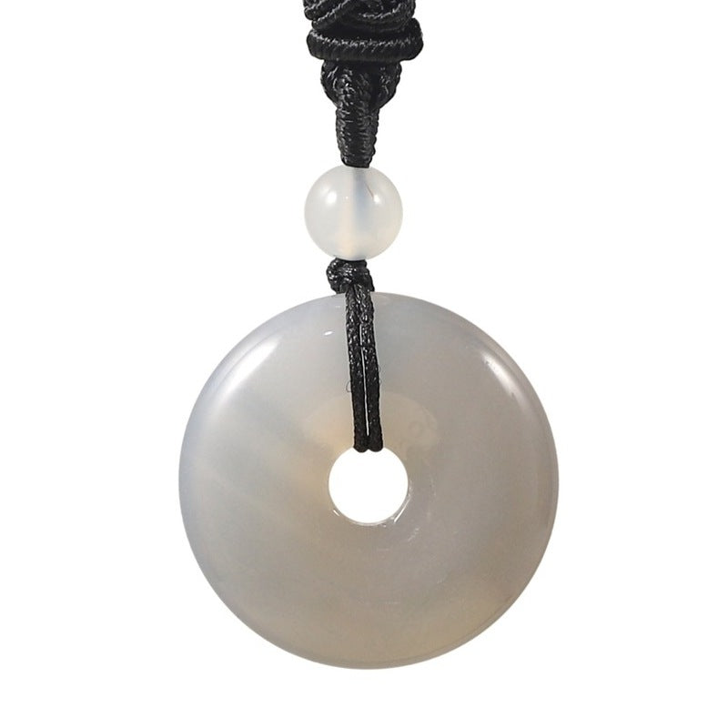 Natural Crystal "Peace Buckle" Donut Necklace: Safety & Healing