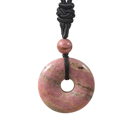 Natural Crystal "Peace Buckle" Donut Necklace: Safety & Healing