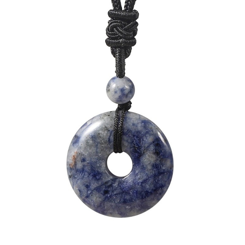 Natural Crystal "Peace Buckle" Donut Necklace: Safety & Healing