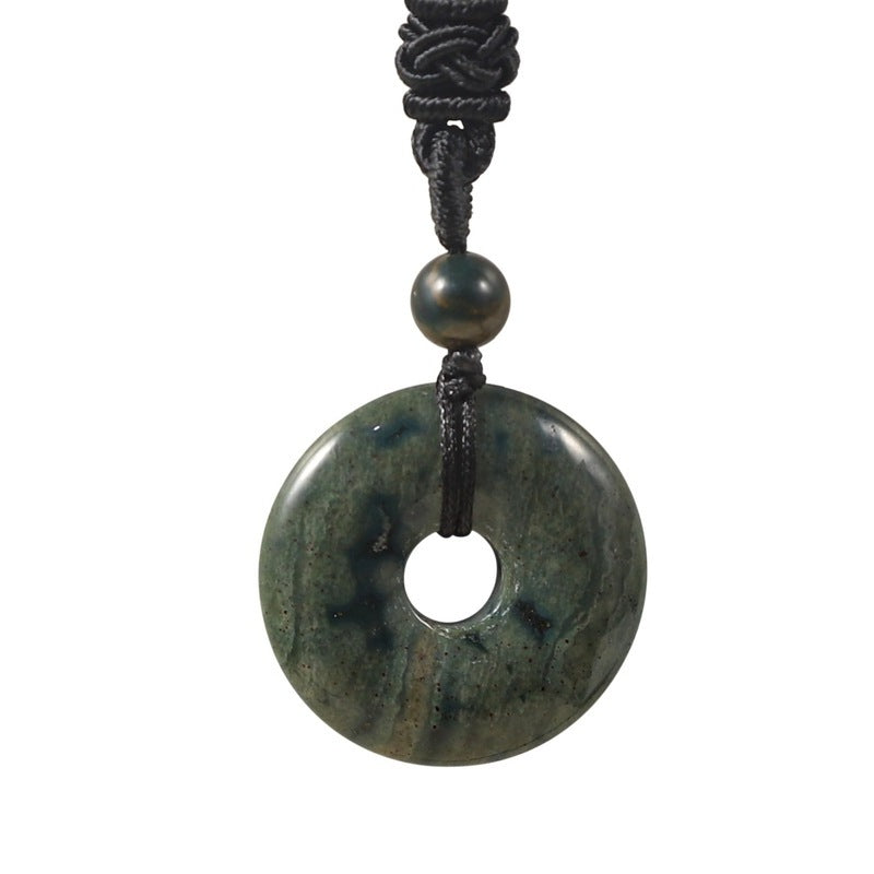 Natural Crystal "Peace Buckle" Donut Necklace: Safety & Healing