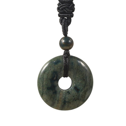 Natural Crystal "Peace Buckle" Donut Necklace: Safety & Healing