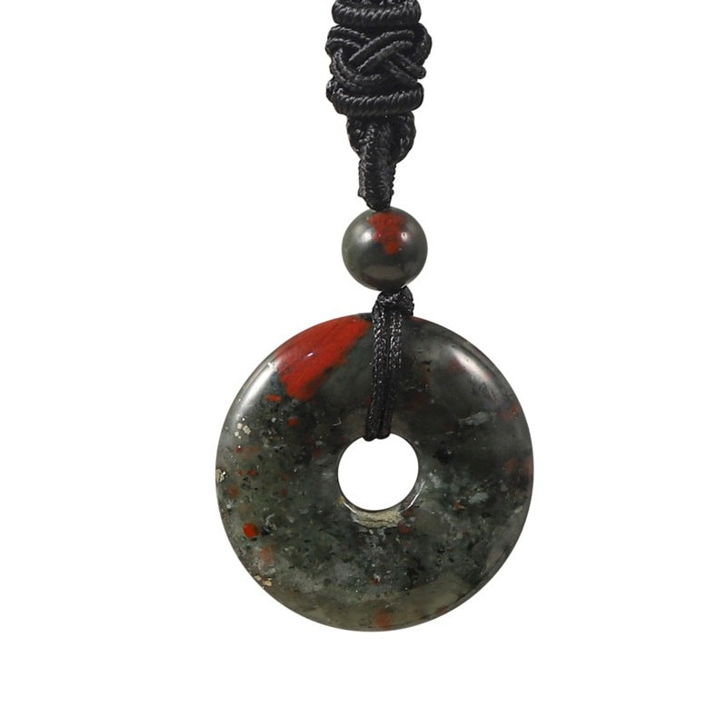 Natural Crystal "Peace Buckle" Donut Necklace: Safety & Healing