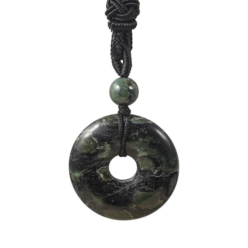 Natural Crystal "Peace Buckle" Donut Necklace: Safety & Healing