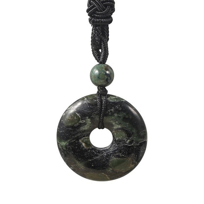 Natural Crystal "Peace Buckle" Donut Necklace: Safety & Healing