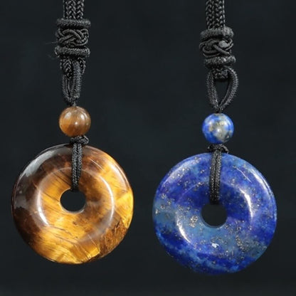 Natural Crystal "Peace Buckle" Donut Necklace: Safety & Healing