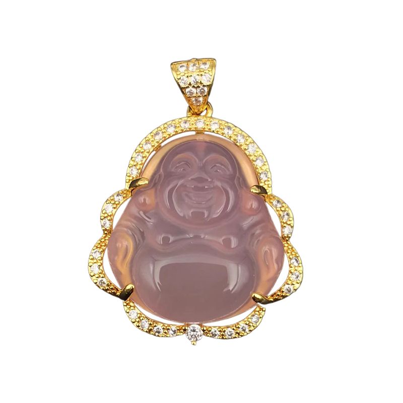 Green Jade Laughing Buddha Necklace: Joy & Good Luck