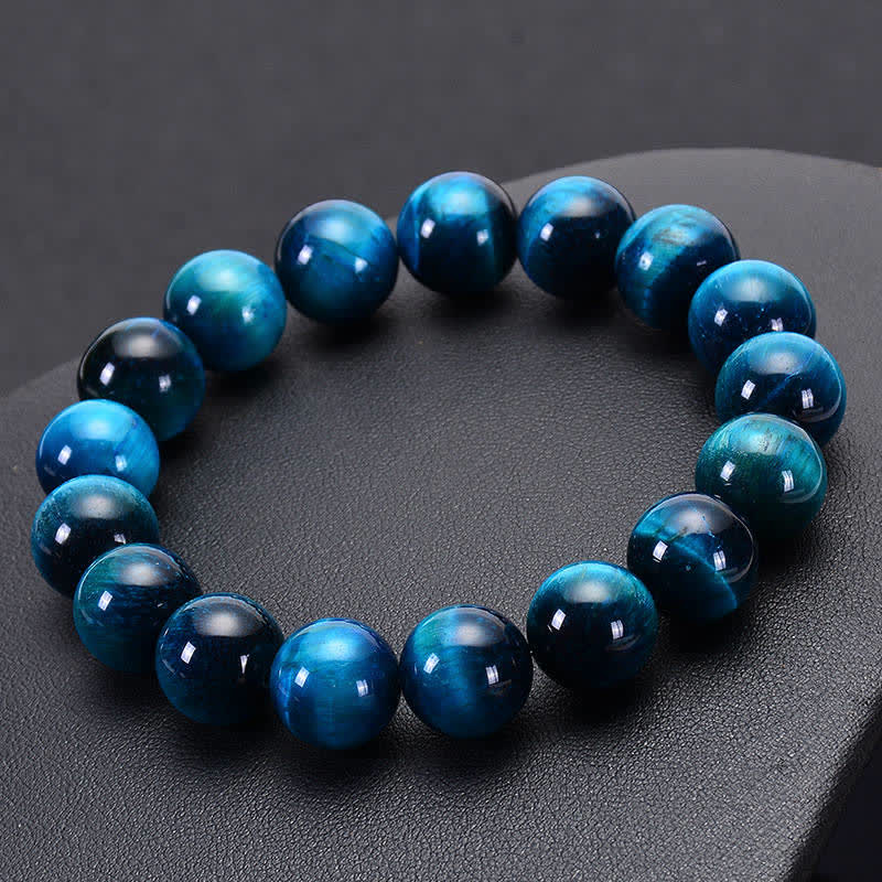 Natural Blue Tiger's Eye Bracelet: The Hawk's Eye Stone