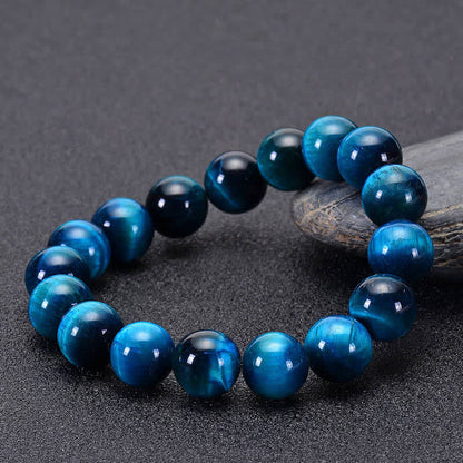 Natural Blue Tiger's Eye Bracelet: The Hawk's Eye Stone
