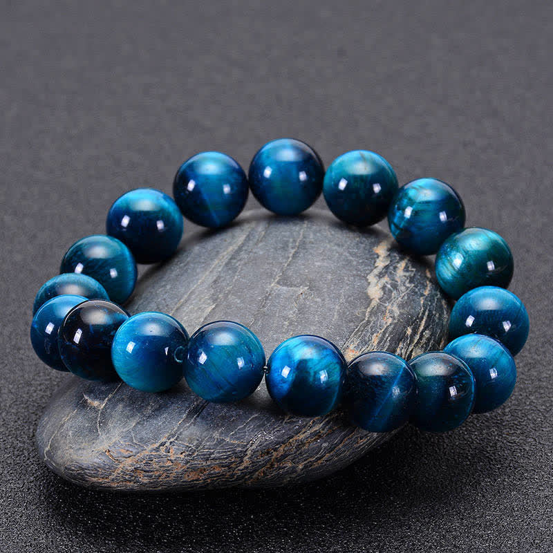 Natural Blue Tiger's Eye Bracelet: The Hawk's Eye Stone