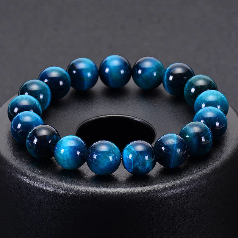 Natural Blue Tiger's Eye Bracelet: The Hawk's Eye Stone