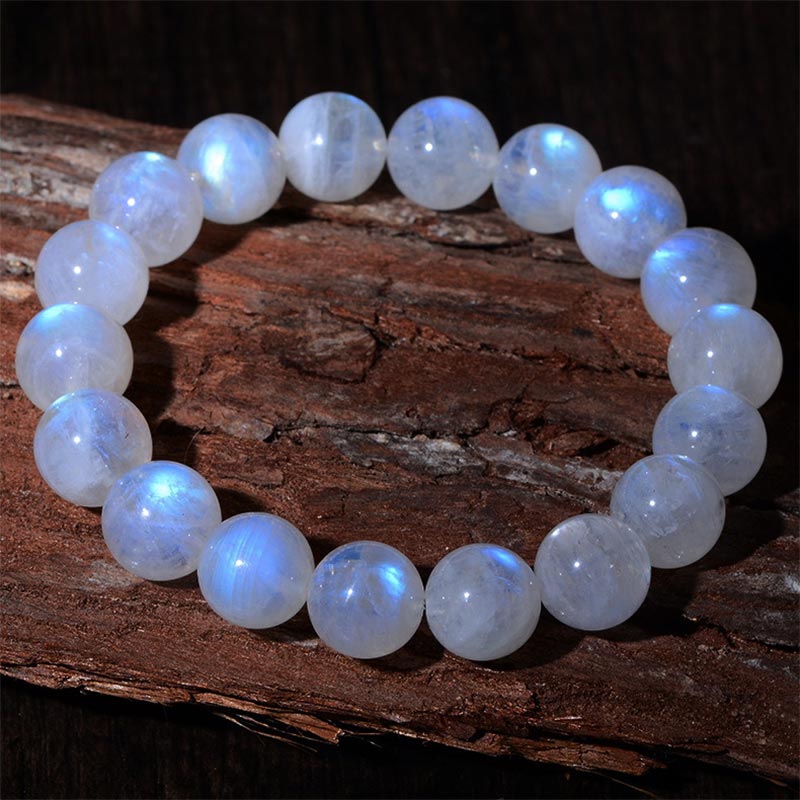 Natural Rainbow Moonstone Bracelet: Intuition & New Beginnings