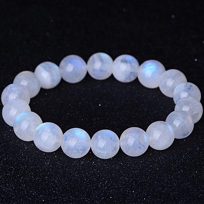Natural Rainbow Moonstone Bracelet: Intuition & New Beginnings