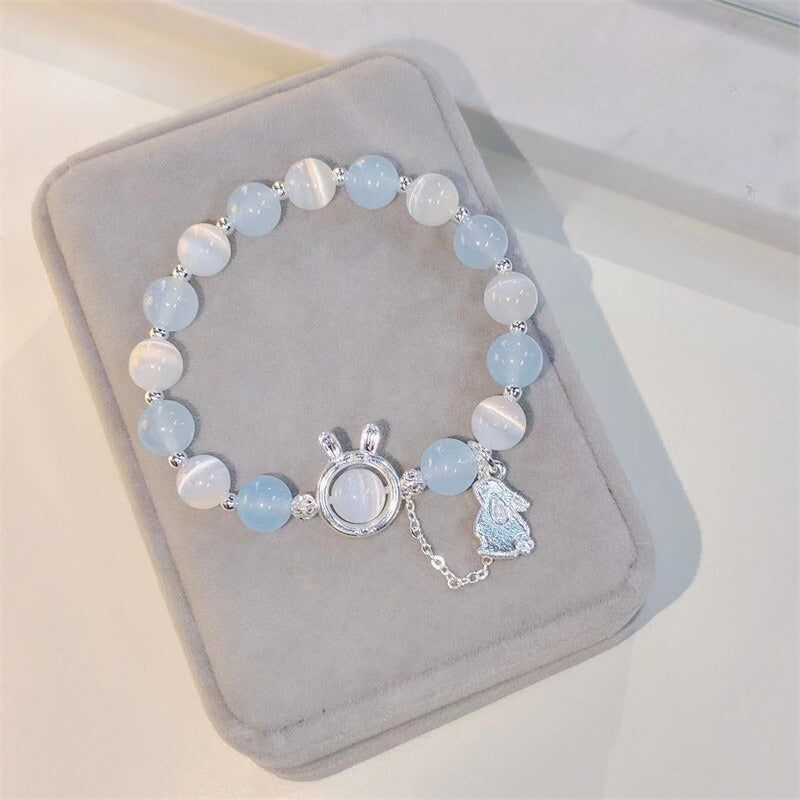 Ice Blue Cat's Eye Butterfly Bracelet: Hope & Transformation