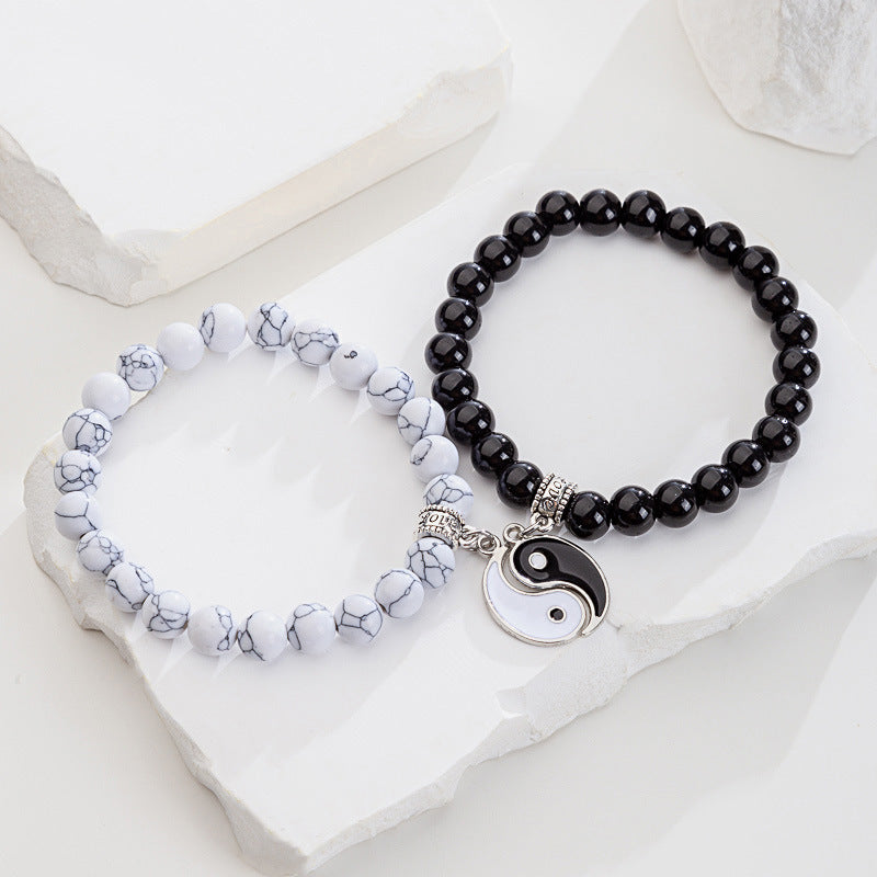 Yin Yang Couple Bracelets Set: Balance & Connection (2pcs)