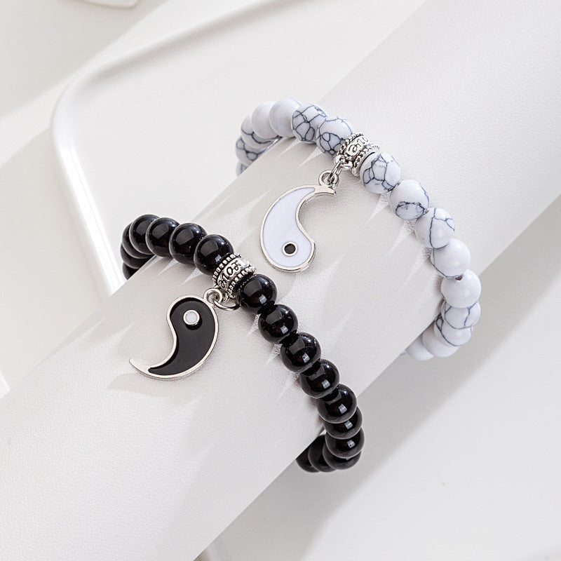 Yin Yang Couple Bracelets Set: Balance & Connection (2pcs)