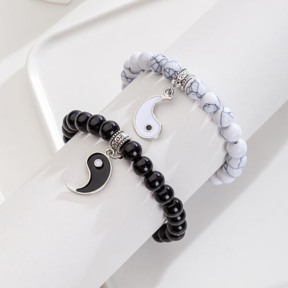 Yin Yang Couple Bracelets Set: Balance & Connection (2pcs)