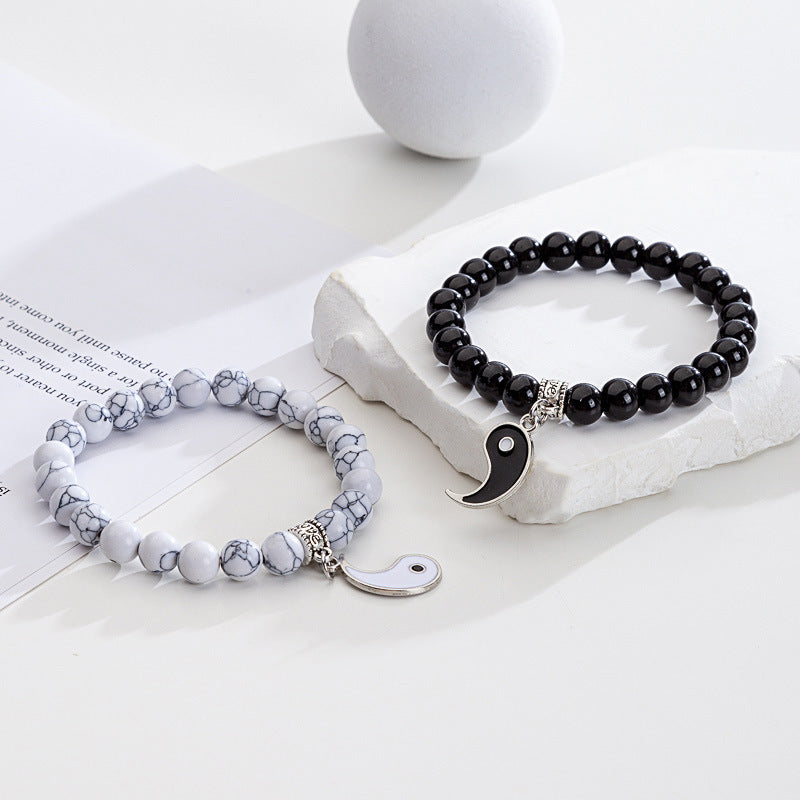 Yin Yang Couple Bracelets Set: Balance & Connection (2pcs)