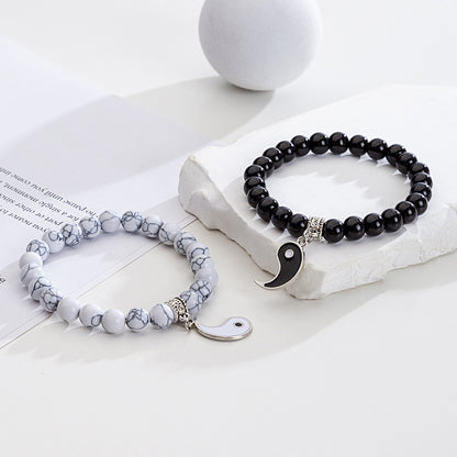 Yin Yang Couple Bracelets Set: Balance & Connection (2pcs)