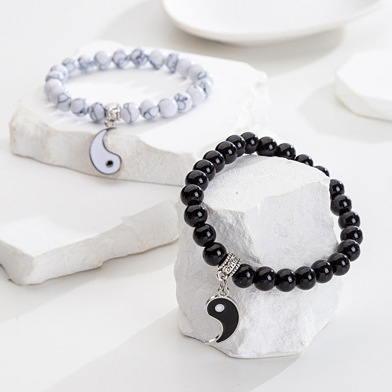 Yin Yang Couple Bracelets Set: Balance & Connection (2pcs)