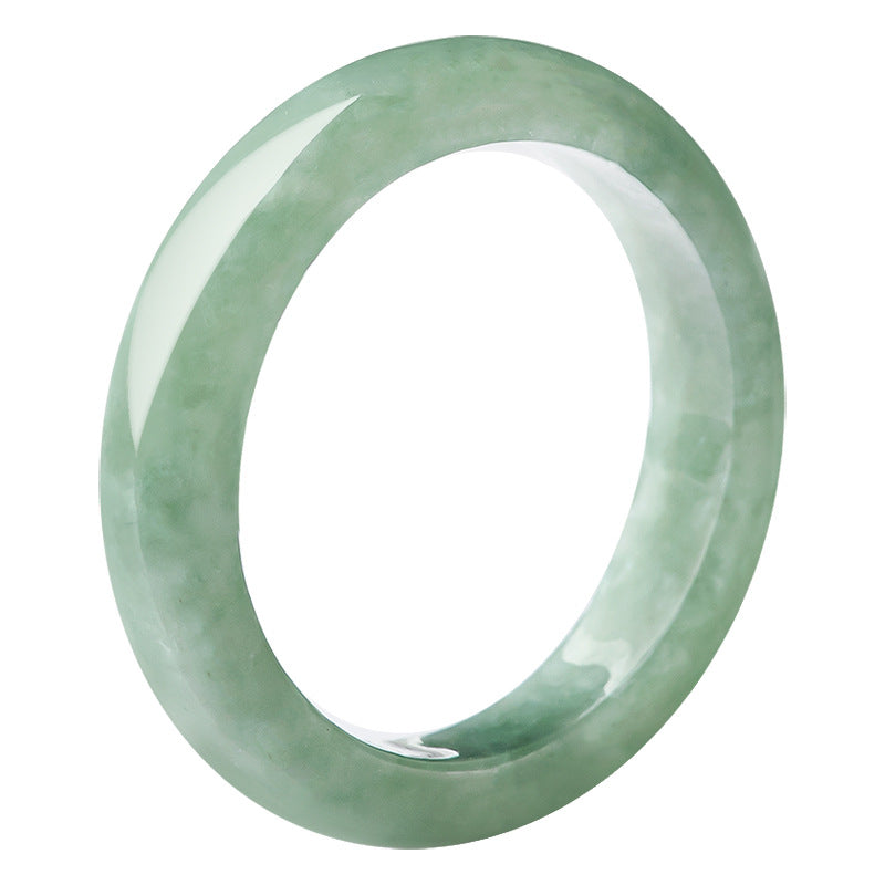 Natural Green Jade Band Ring: Prosperity & Longevity