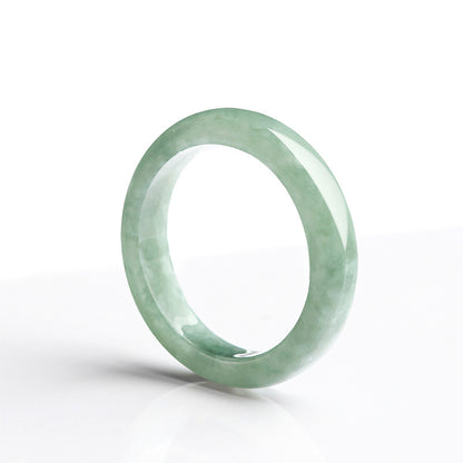 Natural Green Jade Band Ring: Prosperity & Longevity